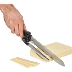 Couteau à trancher réglable noir en inox