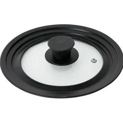 Couvercle en verre avec contour silicone noir Ø 21 cm