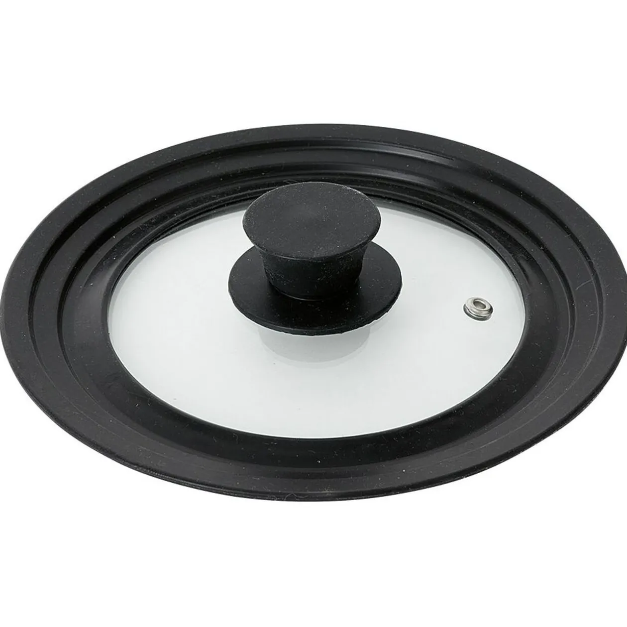 Couvercle en verre avec contour silicone noir Ø 21 cm