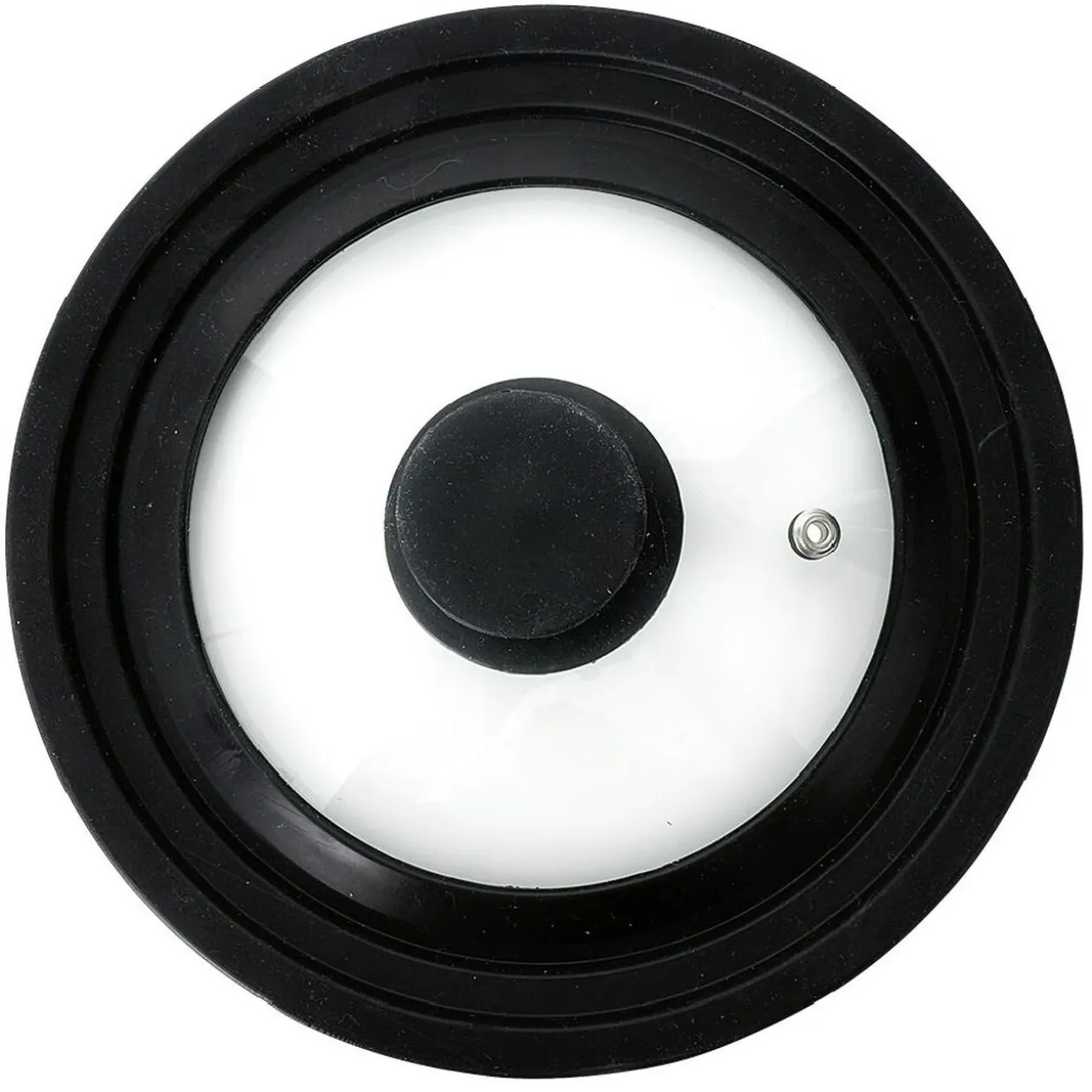Couvercle en verre avec contour silicone noir Ø 21 cm