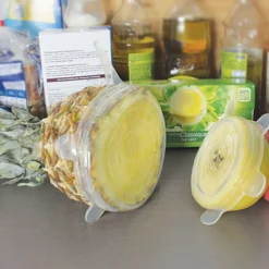 Couvercle silicone extensible blanc transparent x4