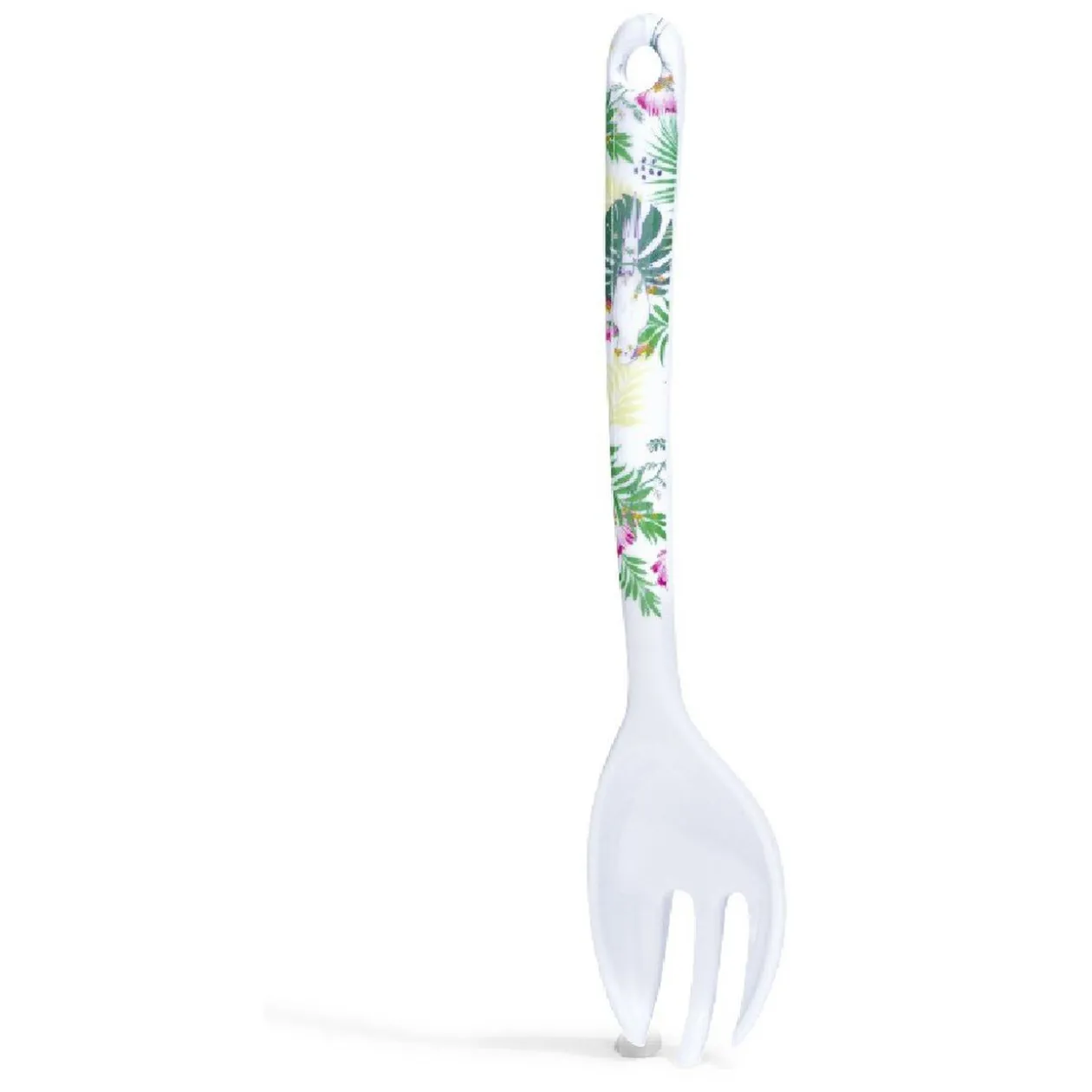 Couverts à salade oiseau tropical en plastique