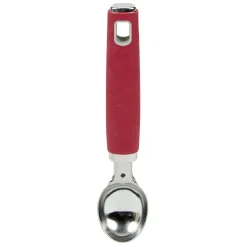 Cuillère à glace inox avec manche en polypropylène rouge