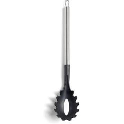 Cuillère à spaghetti en plastique noir avec manche en inox L.33,5cm