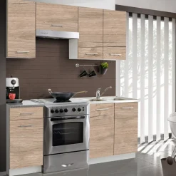 Cuisine 5 éléments finition chêne Sonoma L. 1,80 m