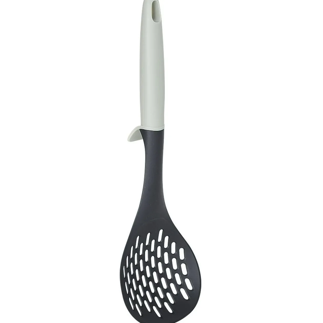 Écumoire plastique avec accroche noir et gris