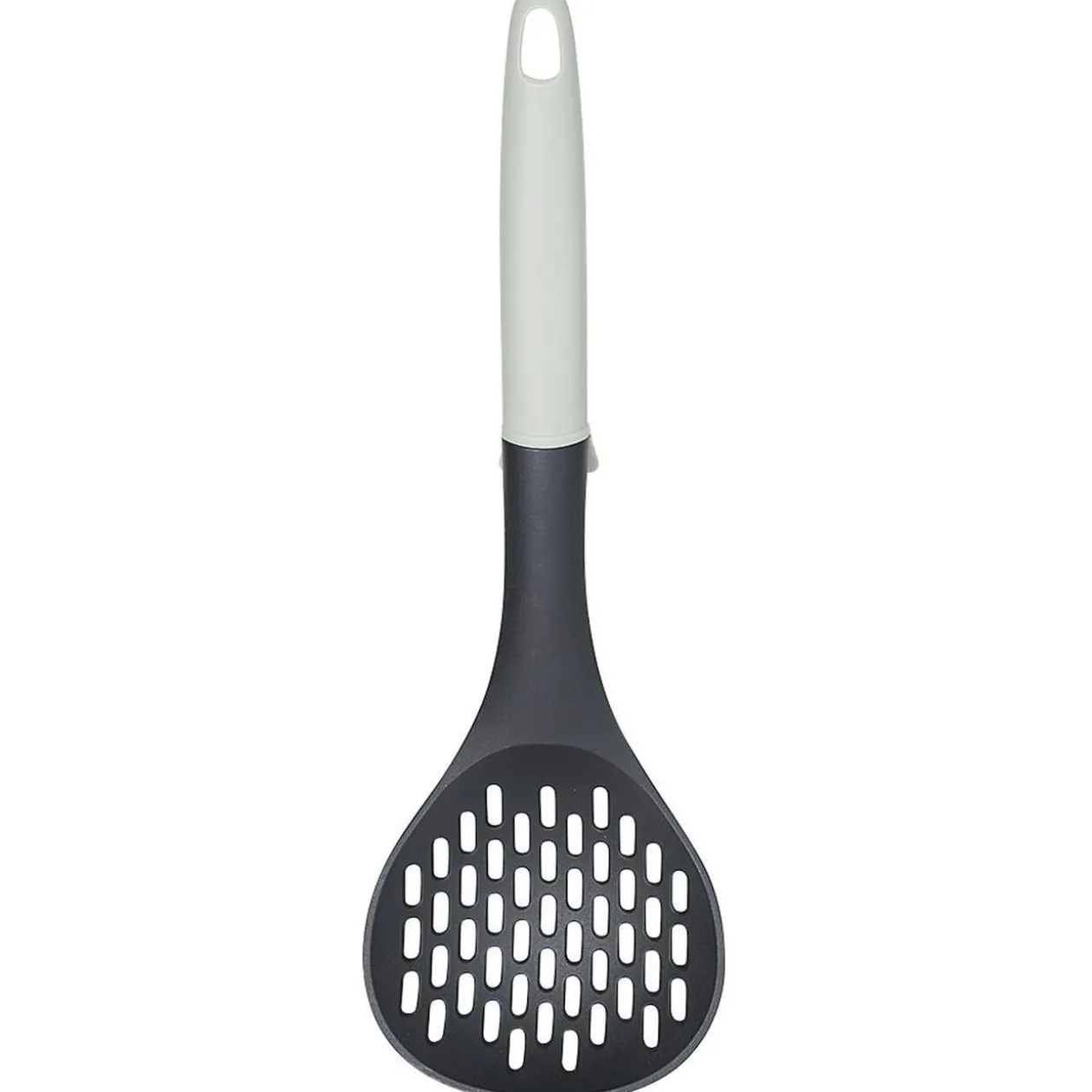 Écumoire plastique avec accroche noir et gris