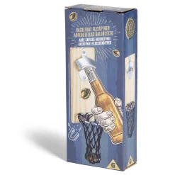 Décapsuleur mural basketball en bois 8x5xH20cm