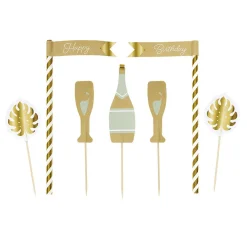 Décoration gâteau anniversaire pique thème nature x7