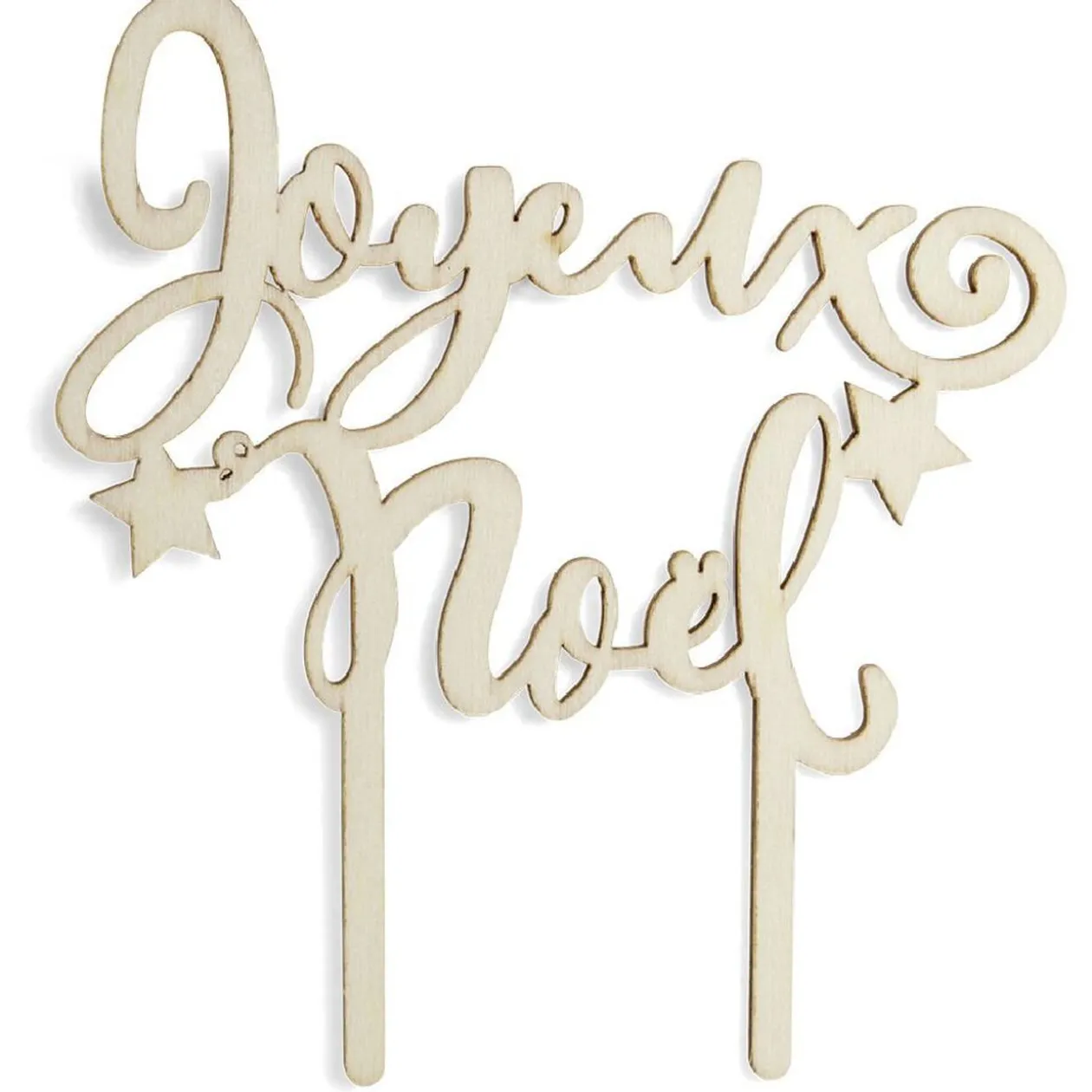 Décoration pour gâteau de Noël en bois