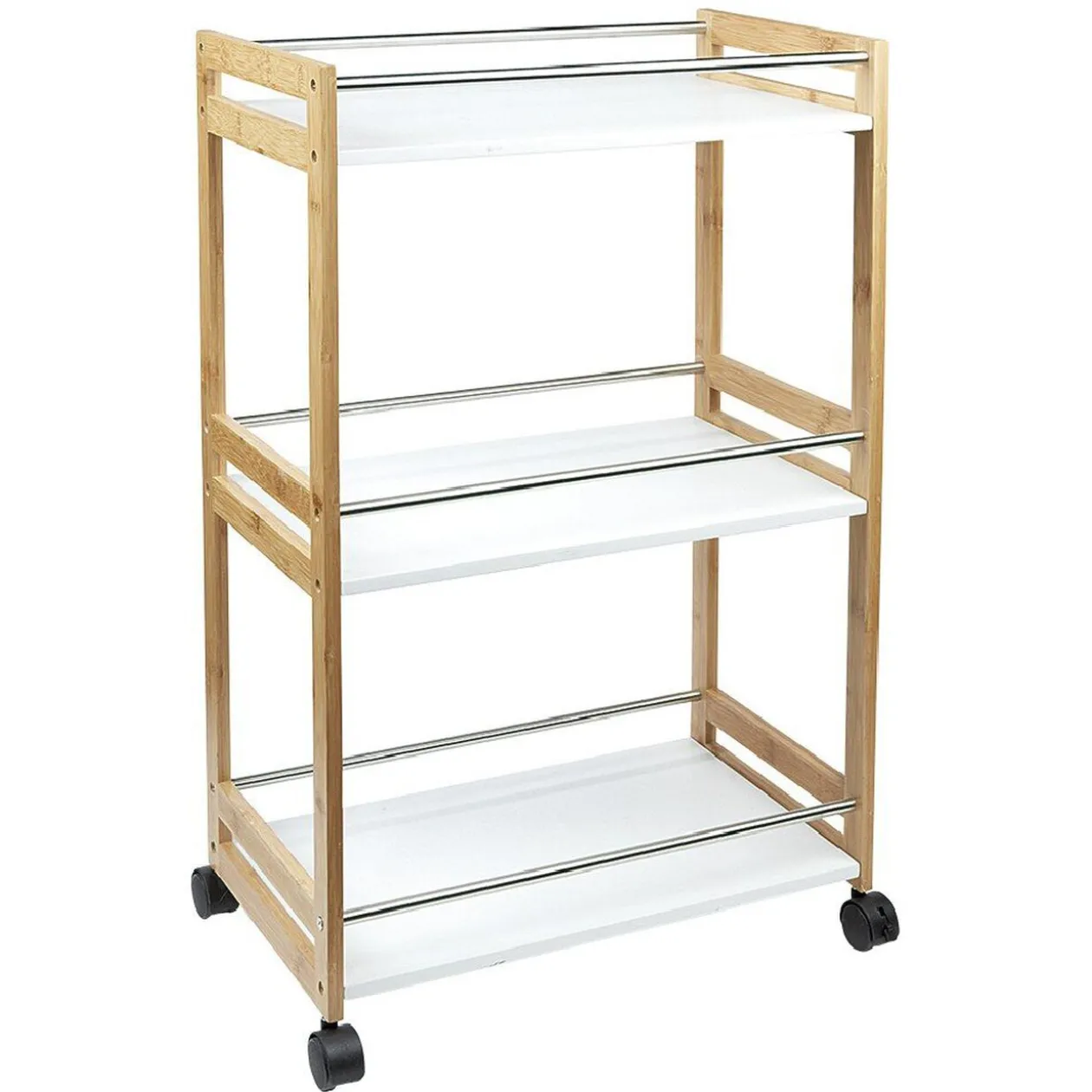 Desserte à 3 niveaux en bambou