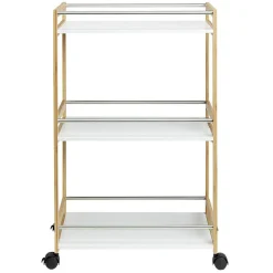 Desserte à 3 niveaux en bambou