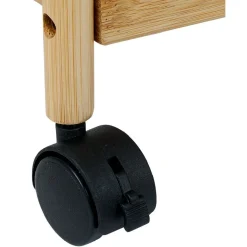 Desserte 3 niveaux à roulettes bambou et MDF 51,5x22,5xH71cm