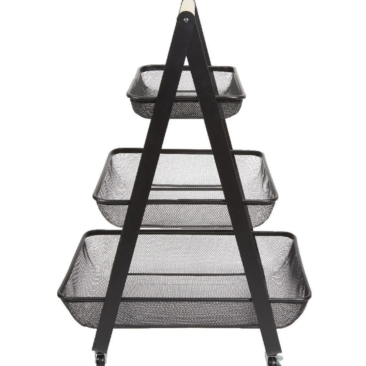 Desserte de cuisine 3 paniers métal noir