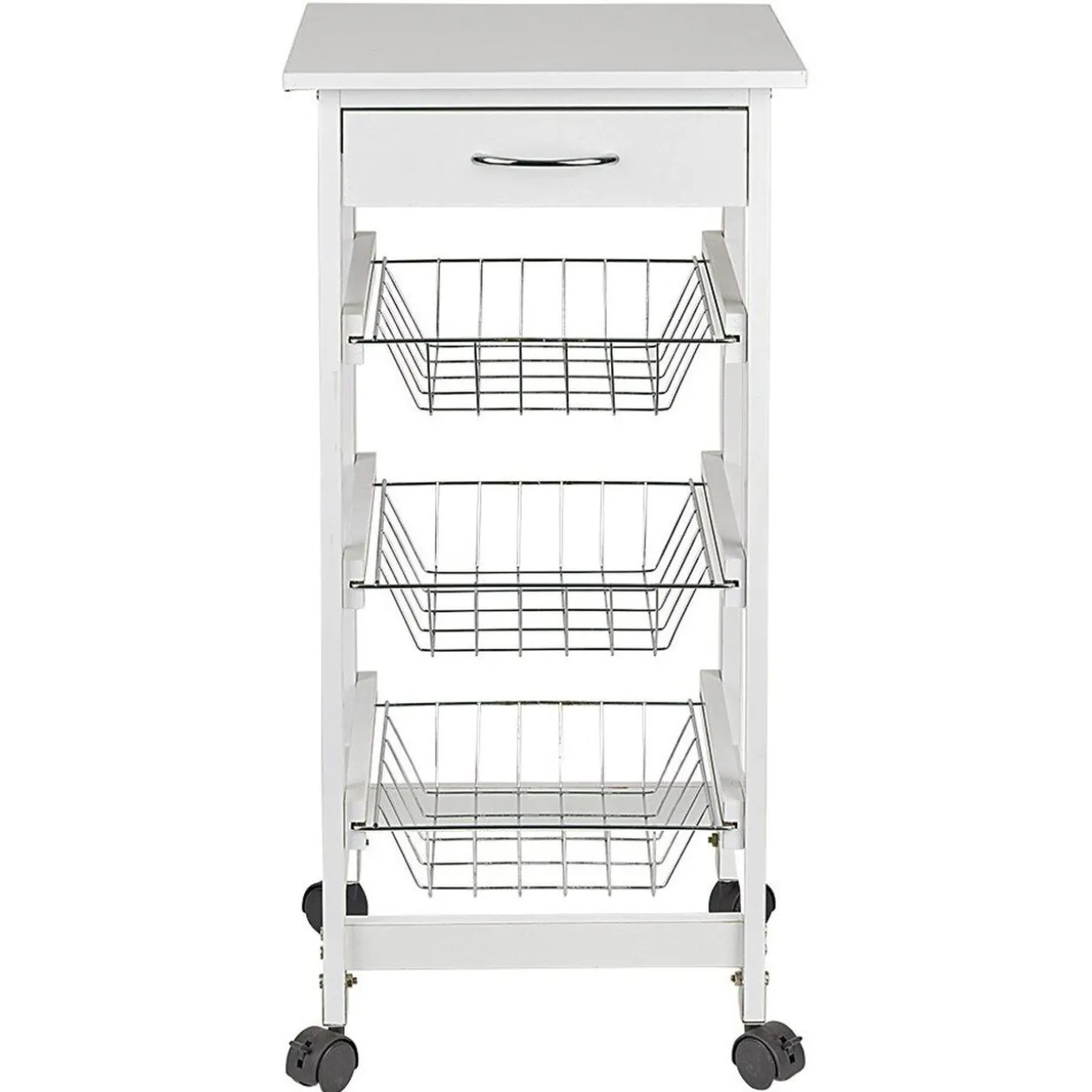 Desserte de cuisine mdf métal blanc gris