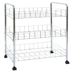 Desserte en métal 3 niveaux - 35,5xH66,5x26cm