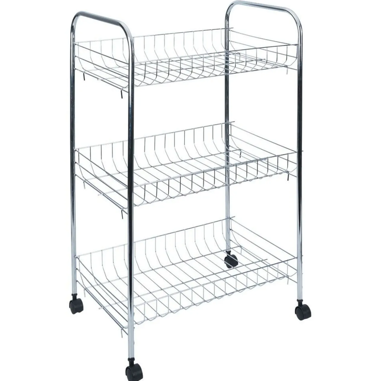 Desserte en métal gris 3 niveaux - L.41xl.26,5xH.61,5cm