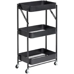 Desserte multi-usage pliable métal noir