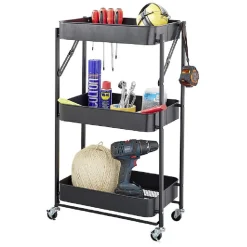 Desserte multi-usage pliable métal noir