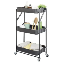 Desserte multi-usage pliable métal noir