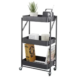 Desserte multi-usage pliable métal noir