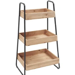 Desserte vintage 3 niveaux noir naturel