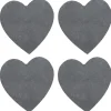 Dessous de verre ardoise coeur x4