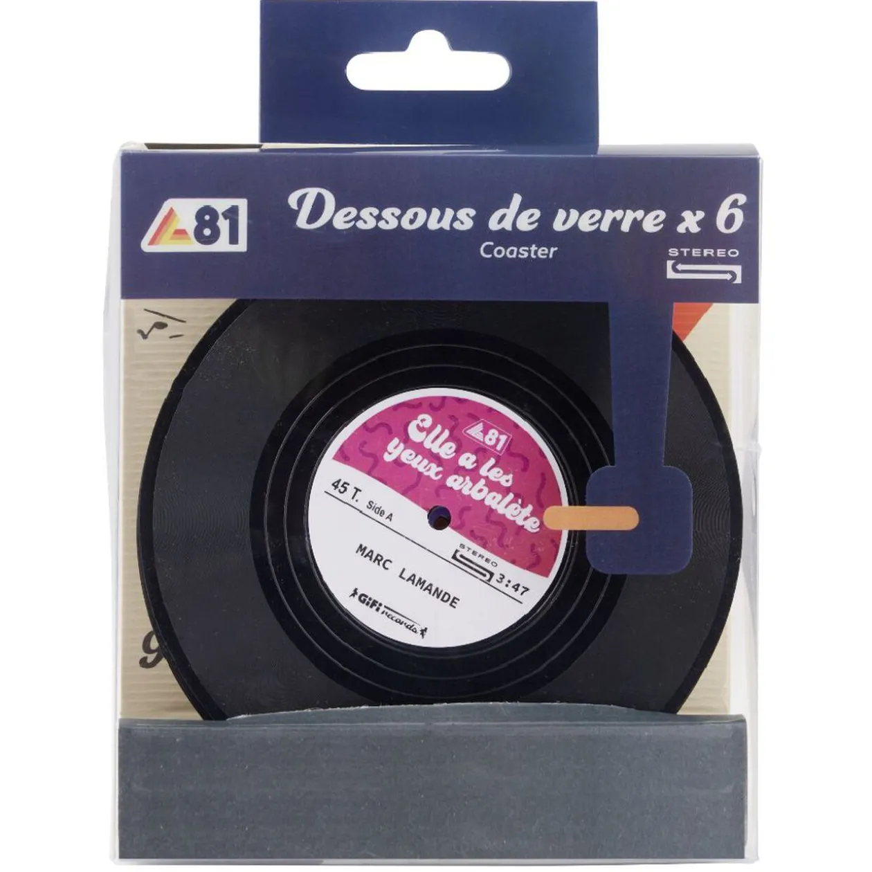 Dessous de verre décor vinyle x6