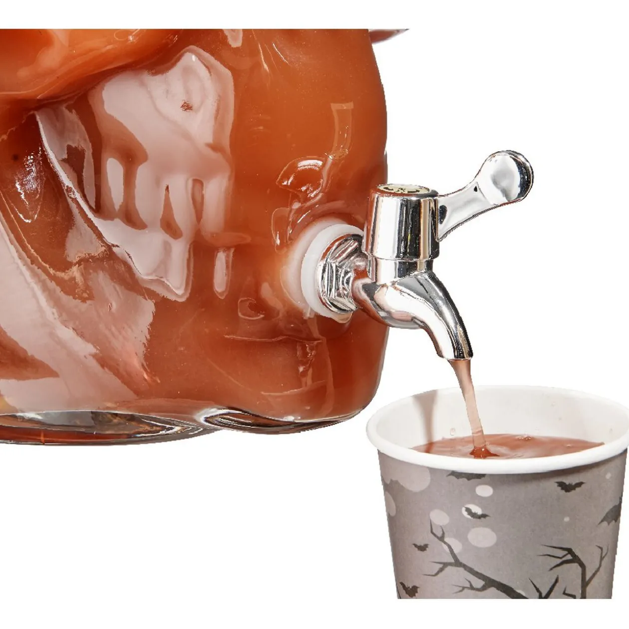 Distributeur de boisson tête de mort en verre