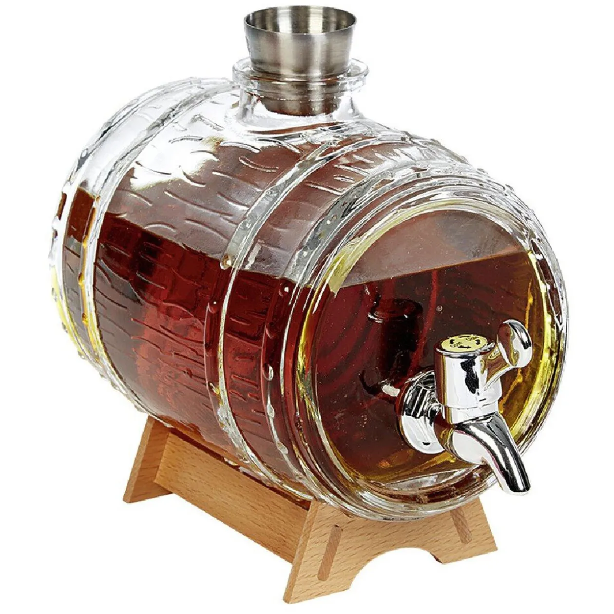 Distributeur de rhum avec socle en bois 1,5 L
