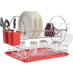 Egouttoir à vaisselle rouge