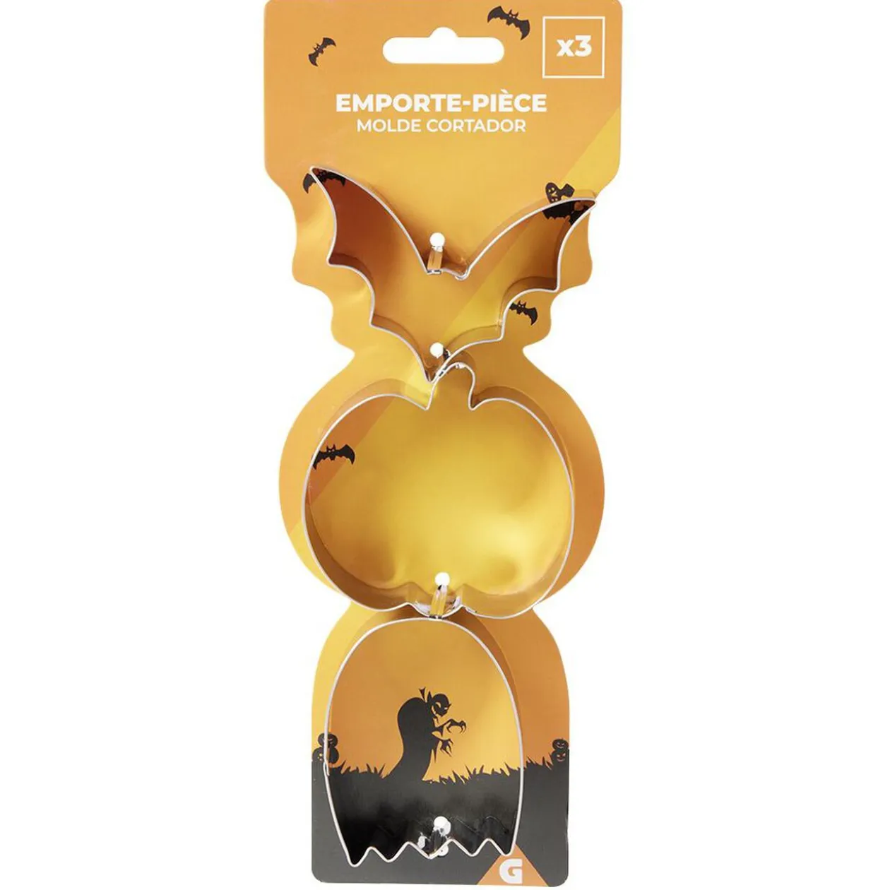 Emporte pièce décor Halloween inox x3