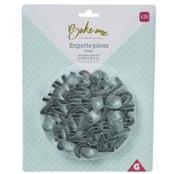 Emporte pièce forme lettre argenté x35