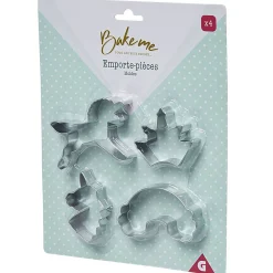 Emporte pièce forme Licorne Arc en ciel Couronne x4