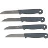 Eplucheur 4pcs en acier + plastique noir/blanc/gris/rouge