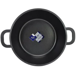 Faitout noir couvercle verre transparent