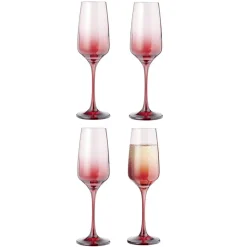 Flûte à champagne fumé rouge 19,5cl x4