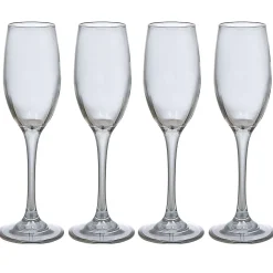 Flûte en verre argenté x4
