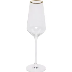 Flûte en verre avec liseré doré 23 cl x4
