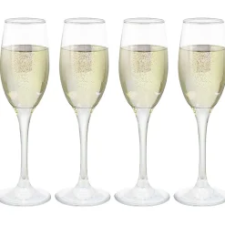Flûte en verre transparent irisé x4
