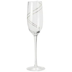 Flûte verre transparent liseré doré x4
