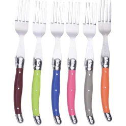 Fourchette inox manche multicolore x6