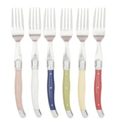 Fourchette inox manche multicolore x6