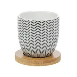 Gobelet à expresso avec sous tasse en bambou x4