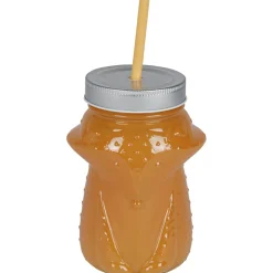 Gobelet animalier en verre + paille + couvercle