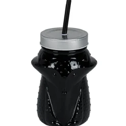 Gobelet animalier en verre + paille + couvercle