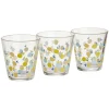 Gobelet bas conique transparent motif citron 25cl x3 - Ø8,4 x H8 cm