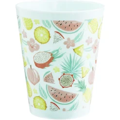 Gobelet en plastique décor fruits exotiques