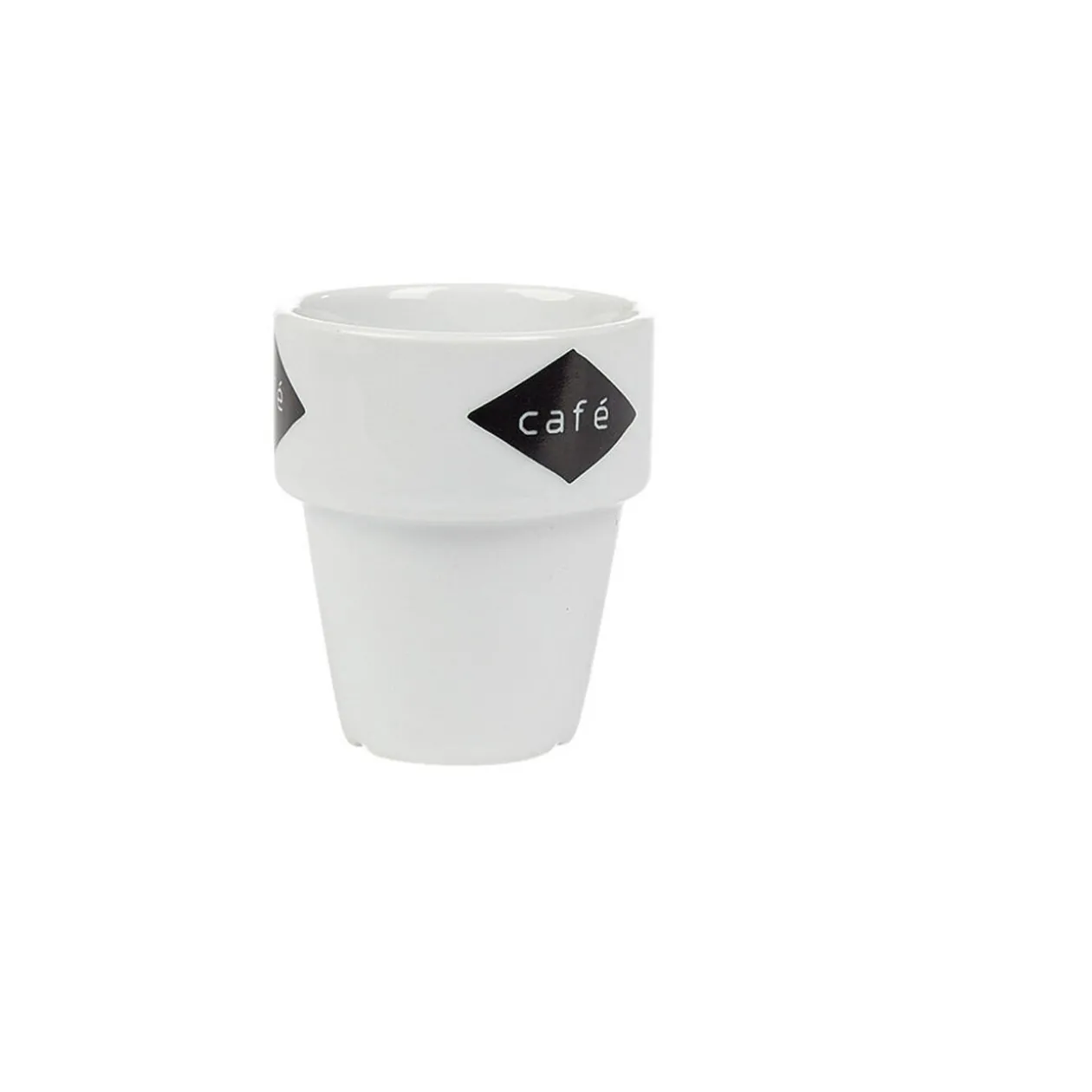 Gobelet en porcelaine design blanc noir 11 cl x4