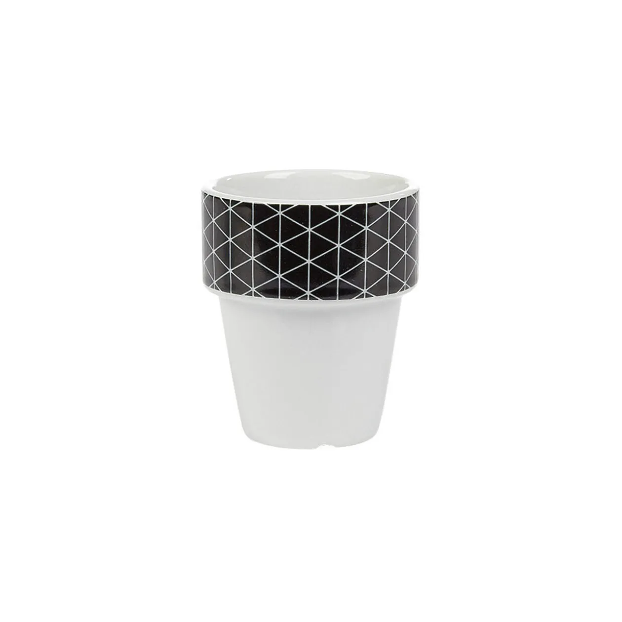 Gobelet en porcelaine design blanc noir 11 cl x4